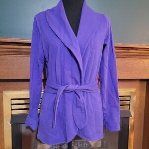 The North Face Purple Tie Front Wrap Cotton Jacket Cardigan Size Small
